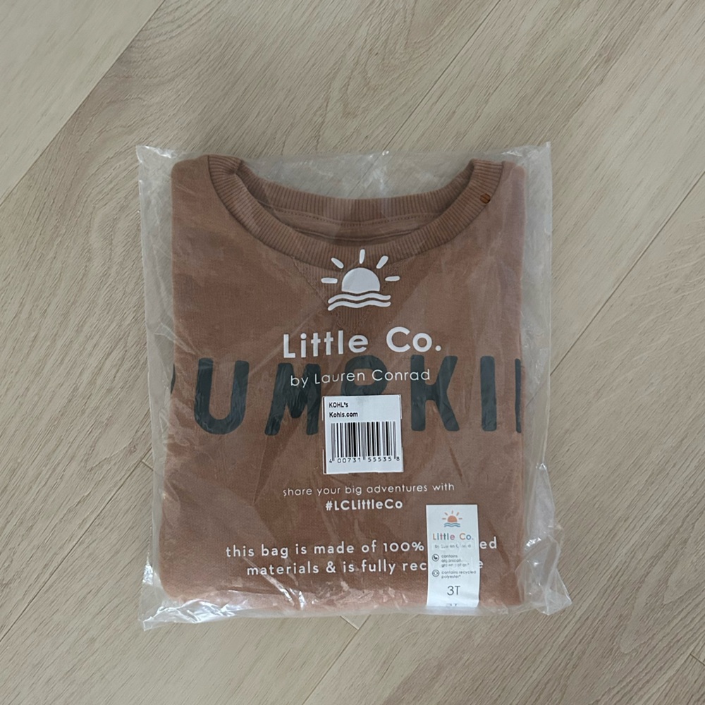 Little Co. Brown Graphic Pumkpin sweatshirt